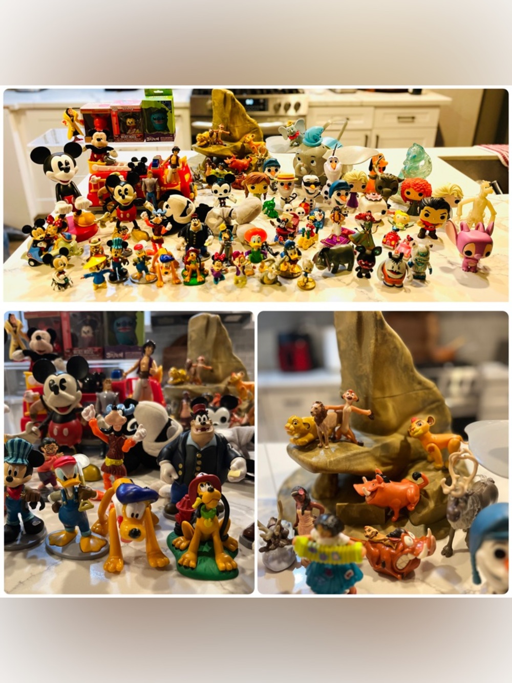 Over 80 Disney character figurines and vinyl figures. 
Diverse Characters: